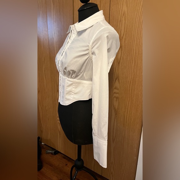 Banana Republic White Corset Blouse sz 0 - Picture 2 of 7